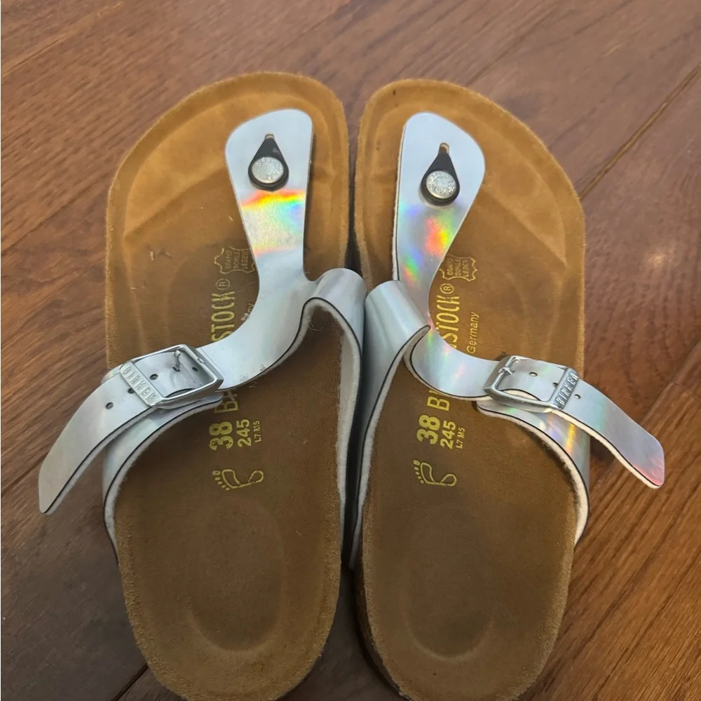 Birkenstock Gizeh Silver Sandal - Iridescent - Picture 4 of 4